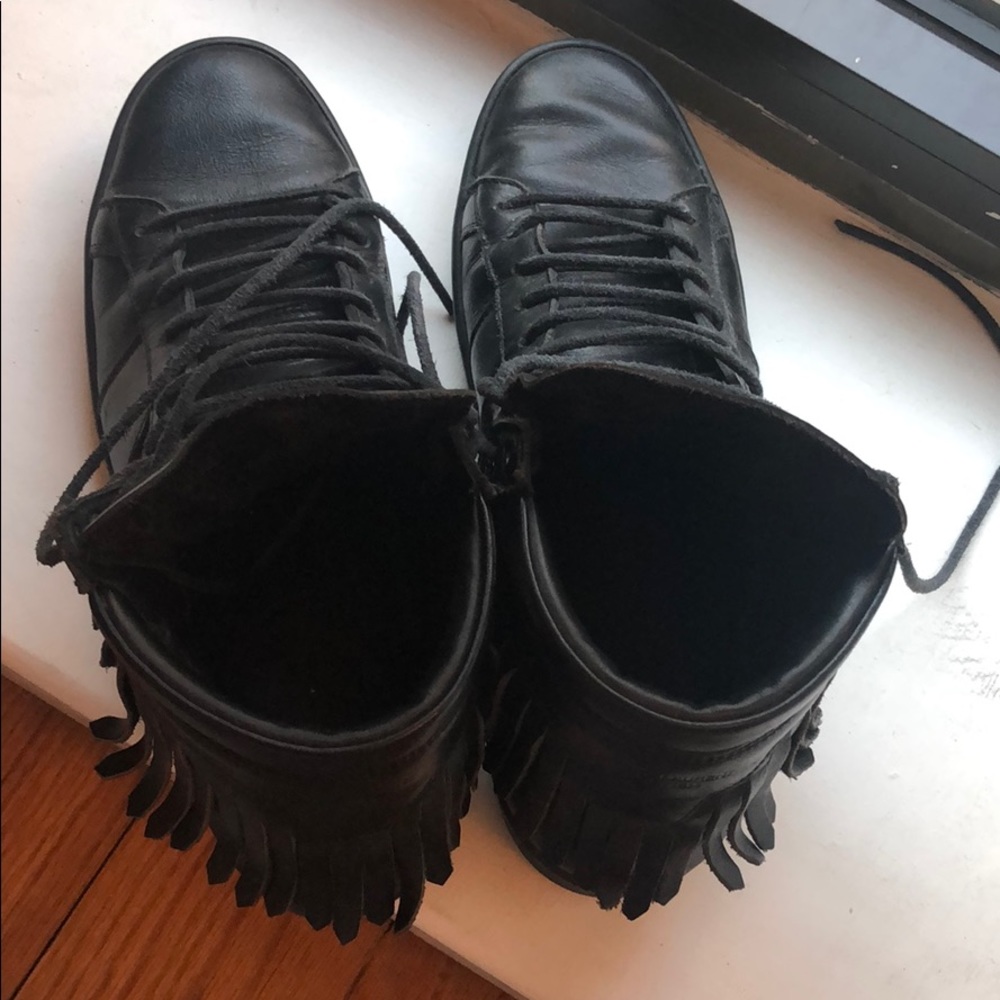 Saint Laurent Leather HighTop Sneaker FringeDetail - Picture 8 of 8
